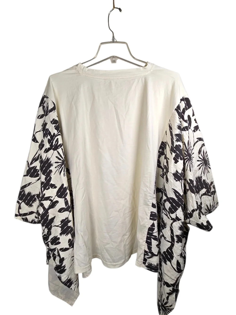 Fleetwood Mac Graphic Cream Tee with Black Floral Kimono Sleeves L/xl - Picture 5 of 6
